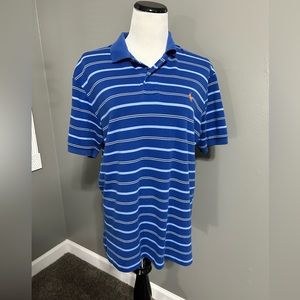 Polo, Ralph Lauren, men’s size large blue striped short‎ sleeve polo